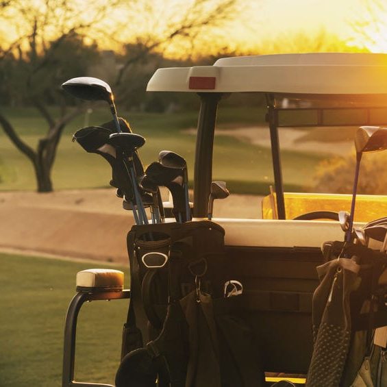 Golf Cart at Sunrise